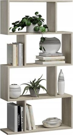 OEM Libreria Bask 4, Rovere Sonoma, In Piedi, Divisorio Per Soggiorno, Ufficio, Camera Da Letto, Mk
