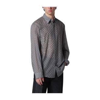 Dries Van Noten Casual Shirts, male, Gray, Size: XL Shirt Regular Fit