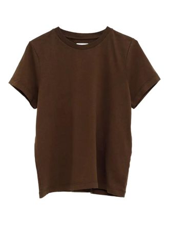 Khaite short-sleeve crew-neck T-shirt - women - Cotton - S - 918 BARK BROWN