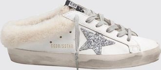 Golden Goose Sneakers Super-Star Sabot in pelle con effetto usurato e logo glitter