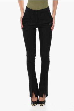 Off-white Flare-Fit Trousers CORPORATE With Slits At Hem size 38