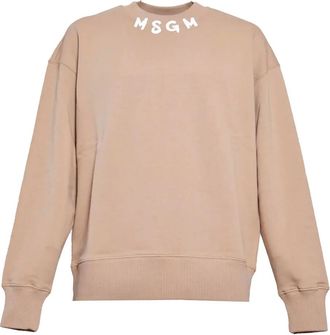 Msgm Felpa con stampa logo - Toni neutri
