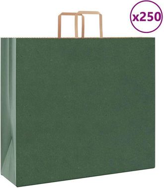 vidaXL Bolsas De Papel Con Asas 250 Uds Verde 54x15x49 Cm Vidaxl