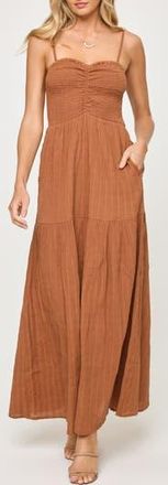 L*Space Mallorca Smocked Cover-Up Maxi Dress in Brown Sugar at Nordstrom Rack, Size X-Large