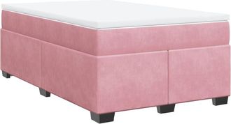 vidaXL Vidaxl - Cama Box Spring Con Colch&oacute;n Terciopelo Rosa 120x200 Cm