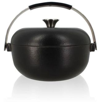 Ogo Living Cacerola Redonda De Hierro Fundido Esmaltado, 24 Cm, Negra - 7930205 - Ogo