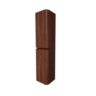 Saniclass Terra Hoge Kast - 170x35x40cm - afgeronde hoeken - 2 deuren - kastanje (walnoot)