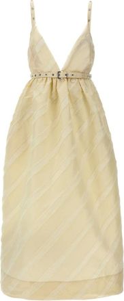 Ganni Kleedjes, Dames, Beige, L, Kleedjes