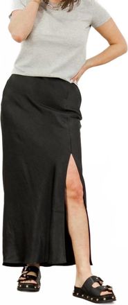 Greylin Hayek Satin Skirt In Black