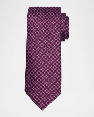 Stefano Ricci Men & apos;s Grid Check Square Silk Tie