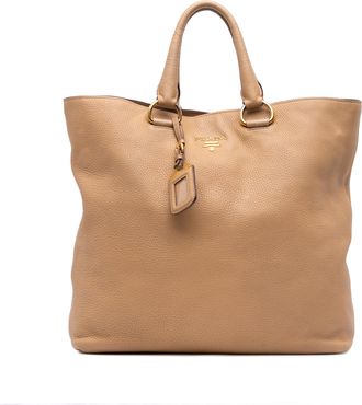 Prada Pre-owned Womens Leather Tote Bag - Tan - One Size