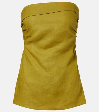 Faithfull The Brand Caen strapless linen top