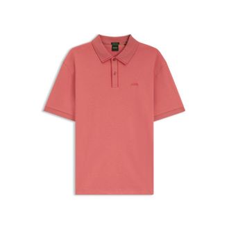 BOSS Striped-trim polo shirt in interlock cotton
