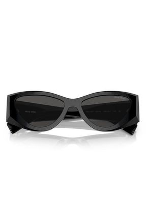 Miu Miu 54mm Angular Cat Eye Sunglasses in Black at Nordstrom