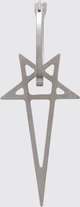 Rick Owens Orecchino singolo Pentagram a stella pendente in ottone cromato