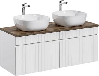 Petits Meubles Mueble doble lavabo 120cm y madera tableros laminados blanco