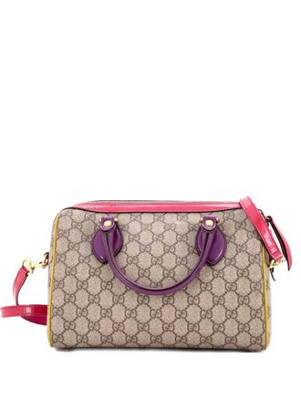 Gucci Convertible Boston Bag GG Coated Canvas and Leather Small satchel - Brown