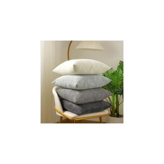OEM Fundas De Almohada De Pana, 40x40 Cm, Juego De 4 Piezas, Fundas De Almohada Cuadradas A Rayas Multicolores, 40x40 Cm, Adecuadas Para La Decoraci&oacute;n De 