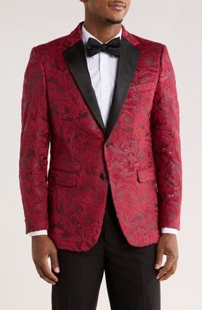 ZeGarie Paisley Jacquard Satin Trim Sport Coat in Red at Nordstrom Rack, Size Small
