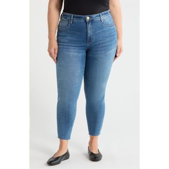 Kut from the Kloth Rachael Fab Ab Raw Hem High Waist Crop Mom Jeans in Faithful at Nordstrom, Size 20W