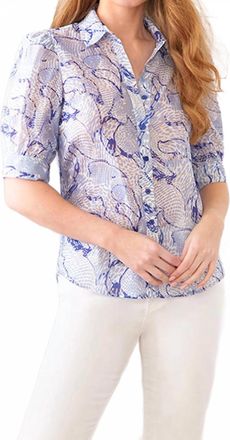 Finley Elise Blouse In Sea Spray Print