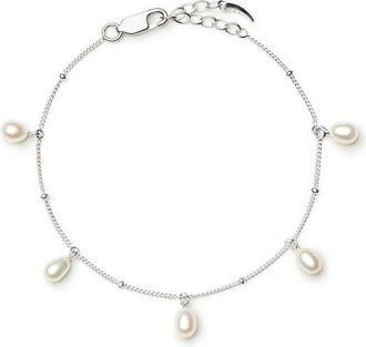 Missoma Pearl Baya Silver-plated Charm Bracelet - M