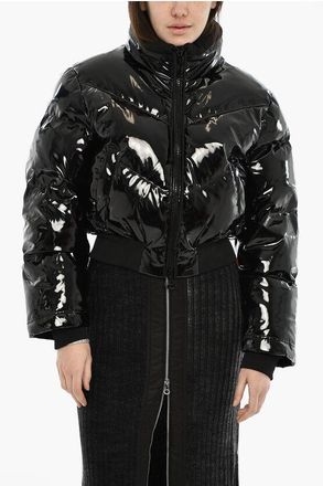 Diesel Glossy Nylon Puffer Jacket CREMA Cropped size S
