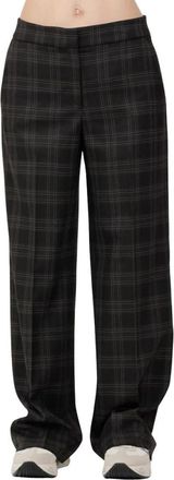 Via Masini 80 Pantalone in galles stretch - Dames - Wijde Broeken - Bruin - S - Broeken