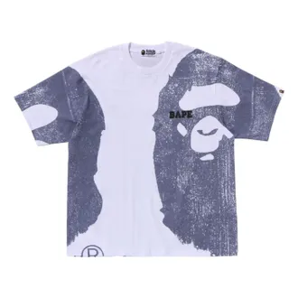 A Bathing Ape Water Print College Relaxed Fit T-Shirt White 1L30-109-339-WHT