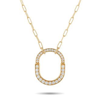 Tiffany & Co. 18K Yellow Gold 1.25ct Diamond Lock Pendant Necklace TI18-051526