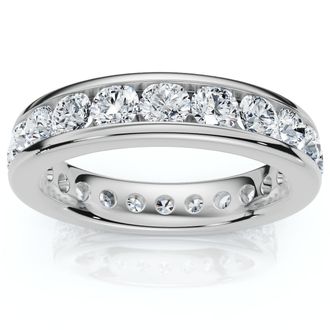 Pompeii3 1 1/2Ct Channel Set Diamond Lab Grown Eternity Wedding Ring 14k Gold or Platinum
