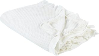 Beliani Beliani - Colcha Con Volante Cubrecama De Algod&oacute;n 220 X 200 Cm Blanco Hatton