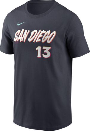 Nike Manny Machado San Diego Padres City Connect Nike Mens MLB T-Shirt in Black | N1994CAPY9-WMK