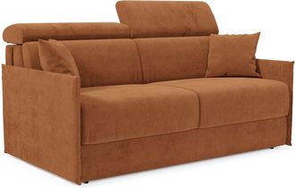 Divani.Store Miryam Sof&aacute; Cama Con Reposacabezas Reclinables En Suave Tejido Antimanchas T31 149 Cm Naranja