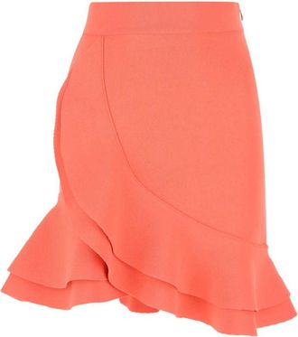 Alexander McQueen Salmon stretch viscose blend mini skirt