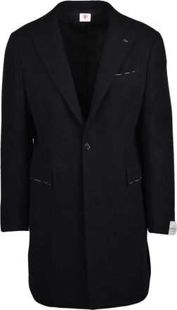 LUIGI BORRELLI NAPOLI Cappotto - Heren - Mantel - Zwart - L - Wol - Jassen