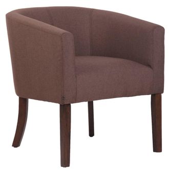 Clp Sill&oacute;n con patas de madera y asiento en Tela Marr&oacute;n