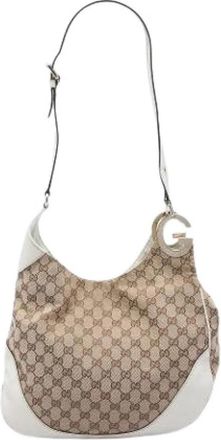 Gucci Pre-owned Charlotte Schoudertas - Dames - Vintage Schoudertas - Beige - ONE Size - Leer - Vintage