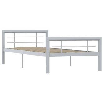 Berkfield Home Bed Frame Grey & White Metal 100x200 cm