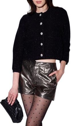 Walter Baker Janis Sparkle Cardigan in Black Silver at Nordstrom Rack, Size X-Small