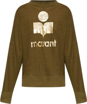 Isabel Marant Klowia T-shirt - Dames - T-shirts - Groen - M - Linnen - Tops