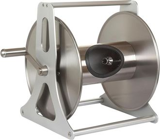 Relaxdays Relaxdays Carrete Manguera Inox. Para 50 M (1/2), Suelo/pared, 31x50x36 Cm, Plateado