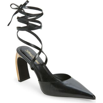 Jeffrey Campbell Accural Ankle Wrap Pointed Toe Pump in Black at Nordstrom, Size 5.5