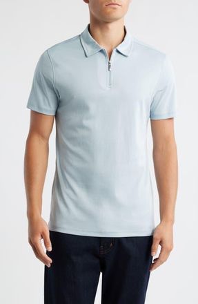 Robert Barakett Georgia Zip Polo in Blue Fog at Nordstrom, Size Xx-Large
