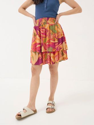 Fat Face FatFace Ali Orange Tropical Floral Skirt