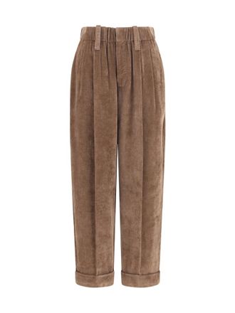 Brunello Cucinelli Brown Tapered Elasticated Pants