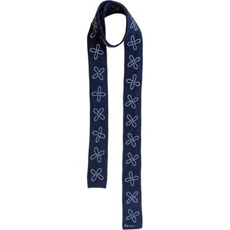 TBCo Merino Wool Flora Skinny Scarf in Navy Flora at Nordstrom, Size Small