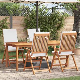 vidaXL Vidaxl - Silla De Jard&iacute;n Con Coj&iacute;n 4 Pcs Marr&oacute;n 57 X 71.5 X 104cm