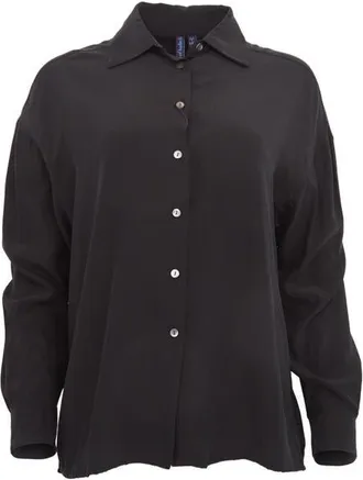 Lords of Harlech Sophie Silk Oversized Blouse in Black at Nordstrom, Size Xx-Large
