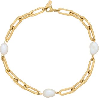 st. Moran Freshwater Pearl Station Anklet in White at Nordstrom